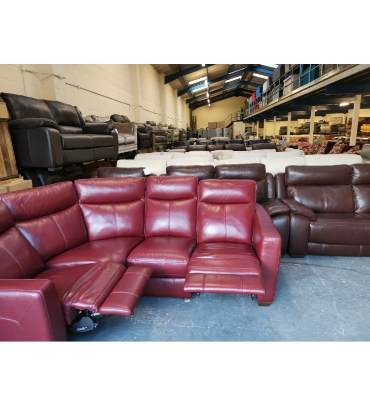 Red outlet leatherette sofa